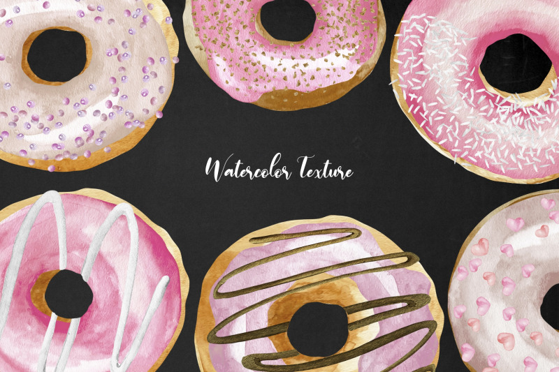 watercolor-donuts-clipart-pink-sweet-donuts-png