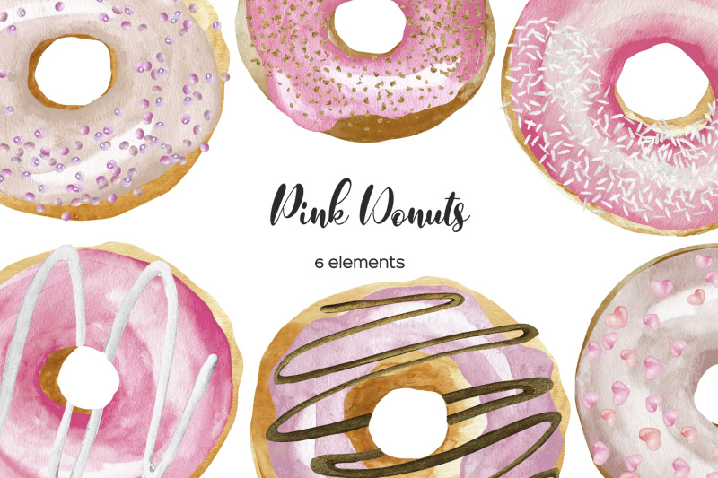 watercolor-donuts-clipart-pink-sweet-donuts-png