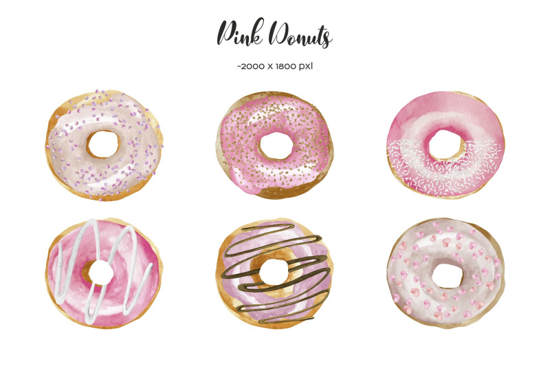 watercolor-donuts-clipart-pink-sweet-donuts-png