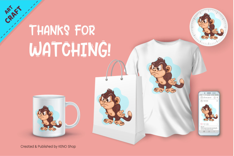 cartoon-angry-monkey-crafting-sublimation