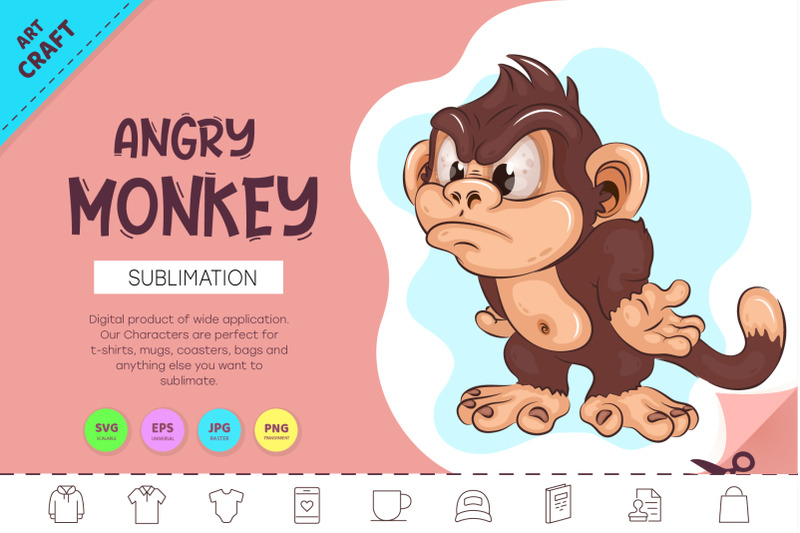 cartoon-angry-monkey-crafting-sublimation