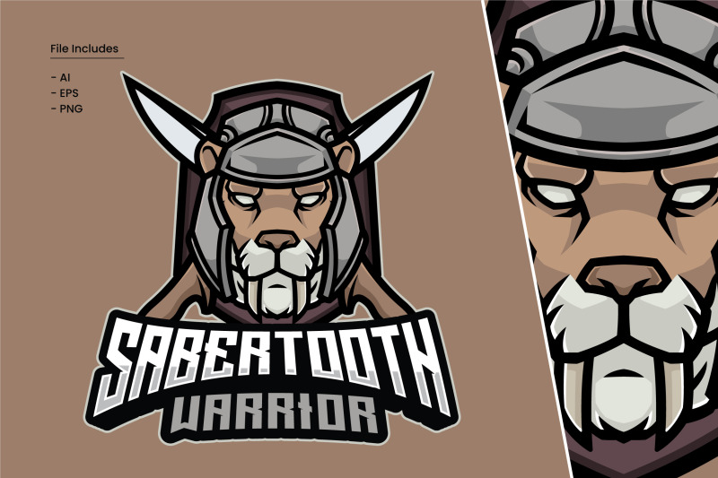 sabertooth-warrior-logo-template