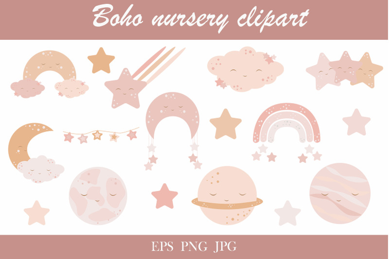 boho-nursery-clipart-set-baby-wall-dcor