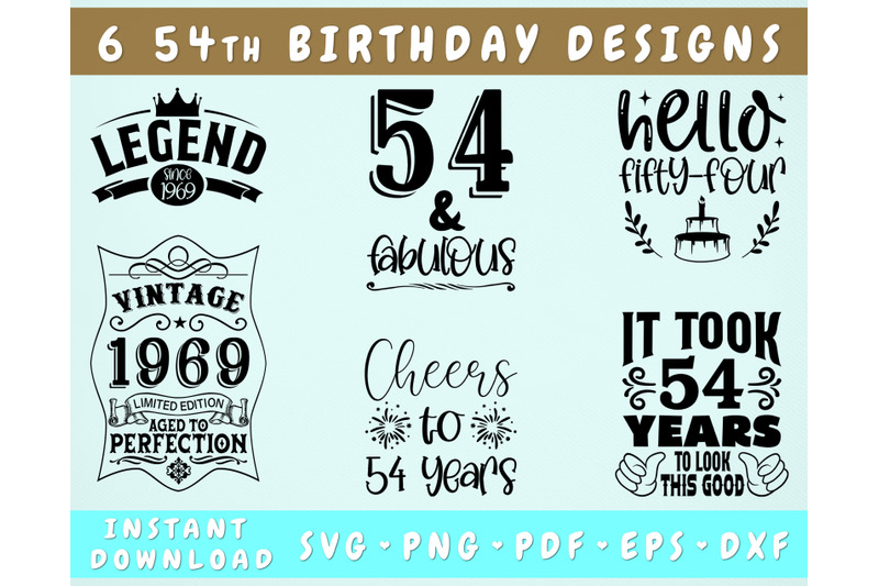 54th-birthday-svg-bundle-6-designs-54th-birthday-shirt-svg