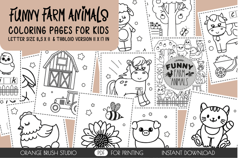funny-cute-kawaii-farm-animals-kids-activity-coloring-pages