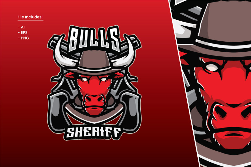 bulls-sheriff-logo-template