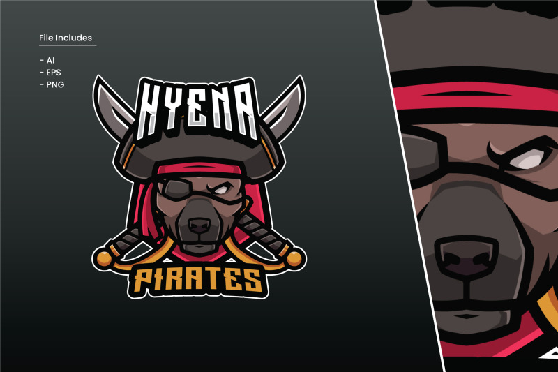 hyena-pirates-logo-template