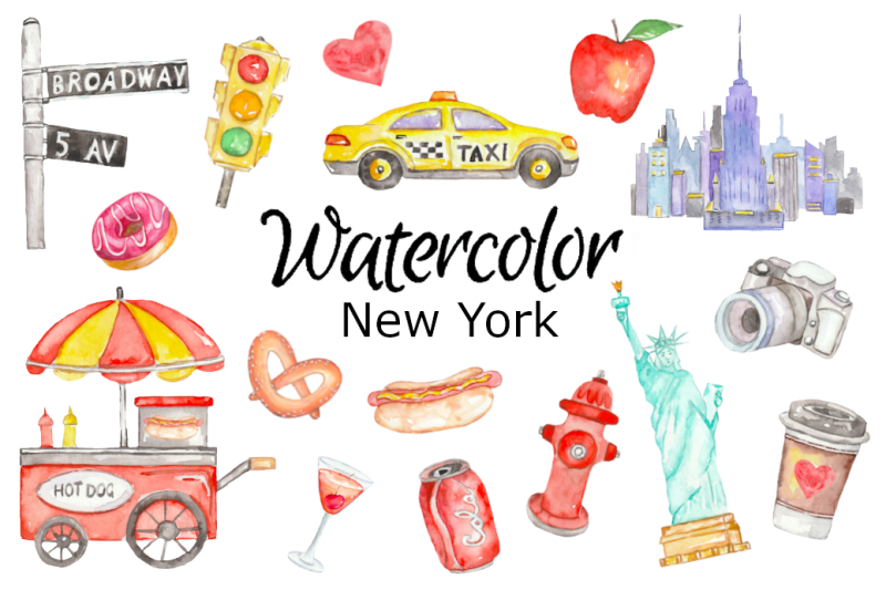 new-york-watercolor-clipart