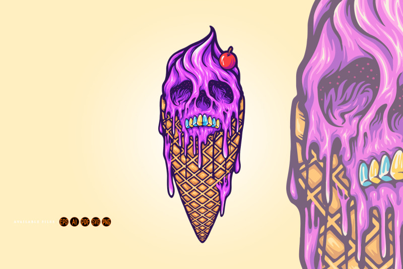 melting-skull-ice-cream-cone-gelato-illustrations