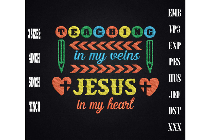 teaching-in-my-veins-jesus-in-my-heart-embroidery