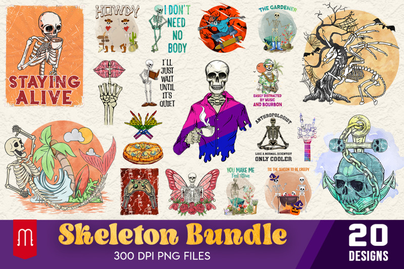 skeleton-halloween-t-shirt-bundle