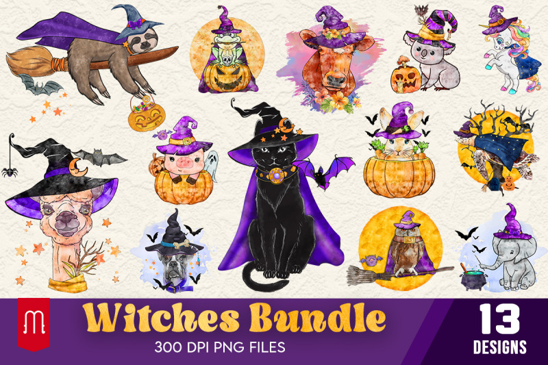 witch-animal-t-shirt-png-bundle