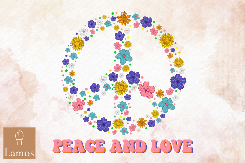 peace-and-love-floral-hippie-sign-design