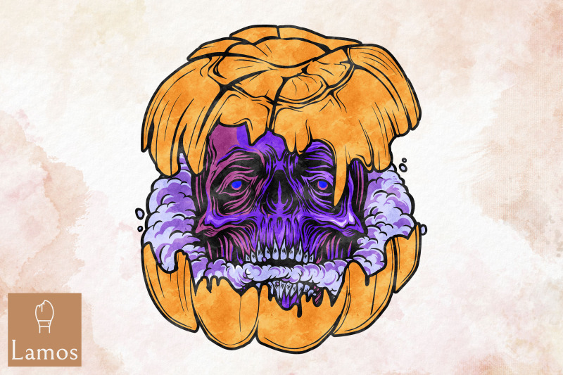 pumpkin-with-skull-halloween-pumpkins