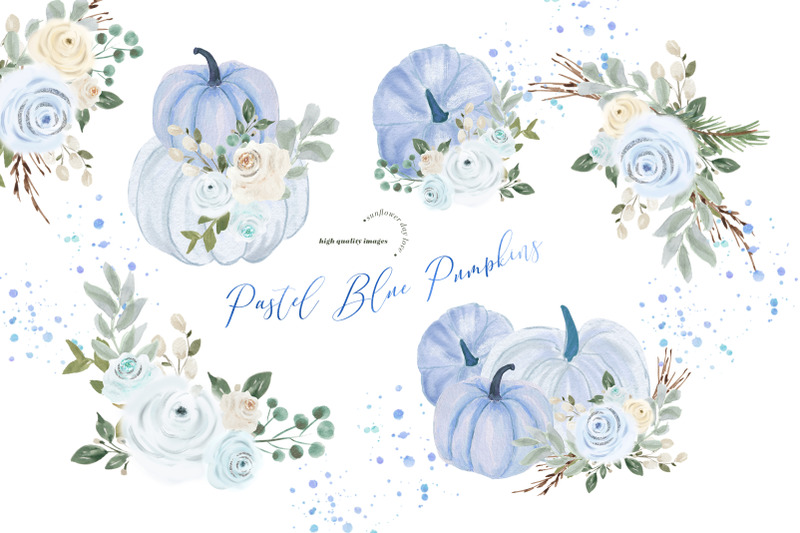 pastel-blue-pumpkin-clipart-pastel-blue-flowers-clipart