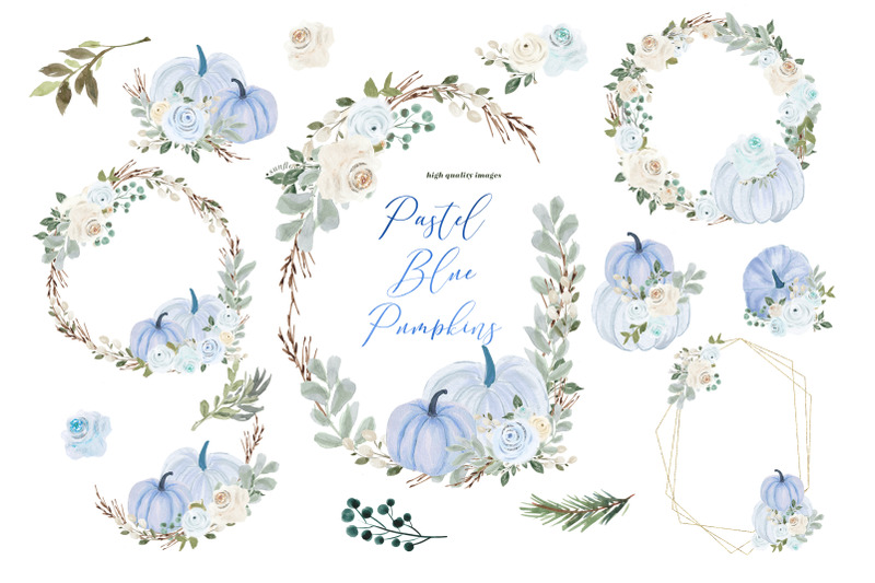 pastel-blue-pumpkin-clipart-pastel-blue-flowers-clipart