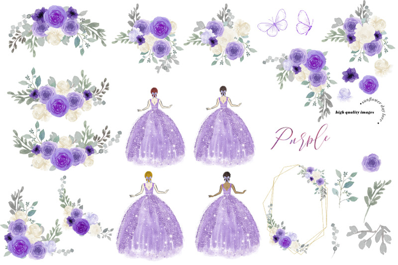lilac-purple-princess-dress-clipart-lilac-purple-flowers-butterfly