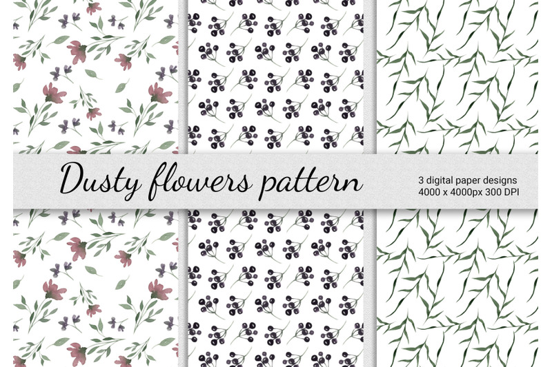 dusty-flowers-and-leaves-clipart-frame-flower-bouqet-seamless-patte