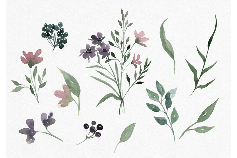 dusty-flowers-and-leaves-clipart-frame-flower-bouqet-seamless-patte