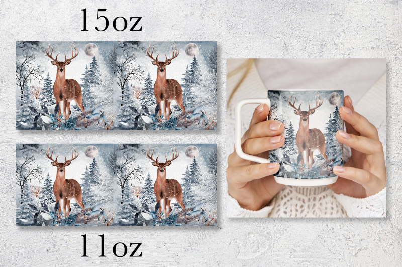 winter-mug-wrap-design-forest-animal-sublimation-christmas