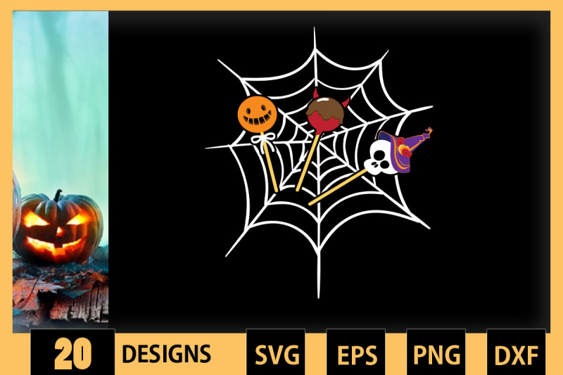 halloween-candies-on-spider-net