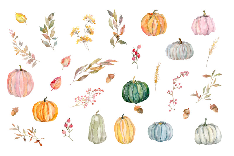 watercolor-fall-pumpkin-amp-leaves-png