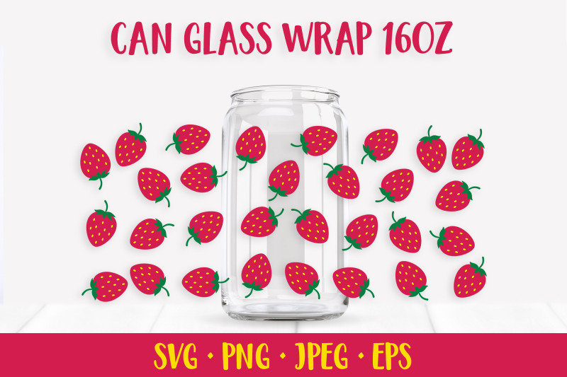 strawberry-can-glass-wrap-design-svg-summer-beer-glass-can