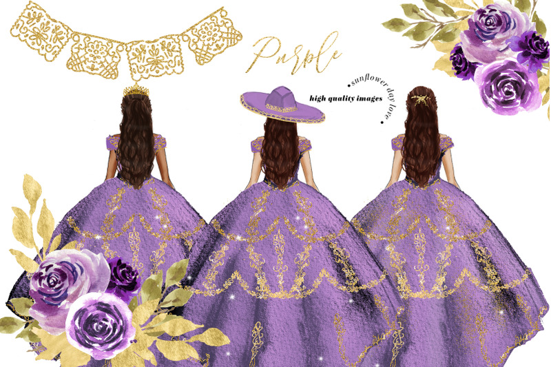 elegant-purple-amp-gold-princess-dress-clipart-purple-gold-flowers