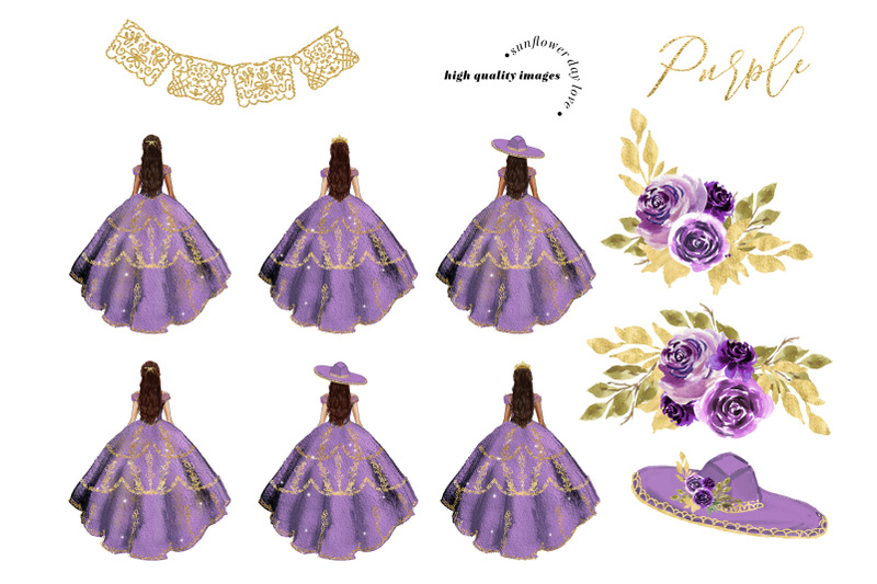 elegant-purple-amp-gold-princess-dress-clipart-purple-gold-flowers