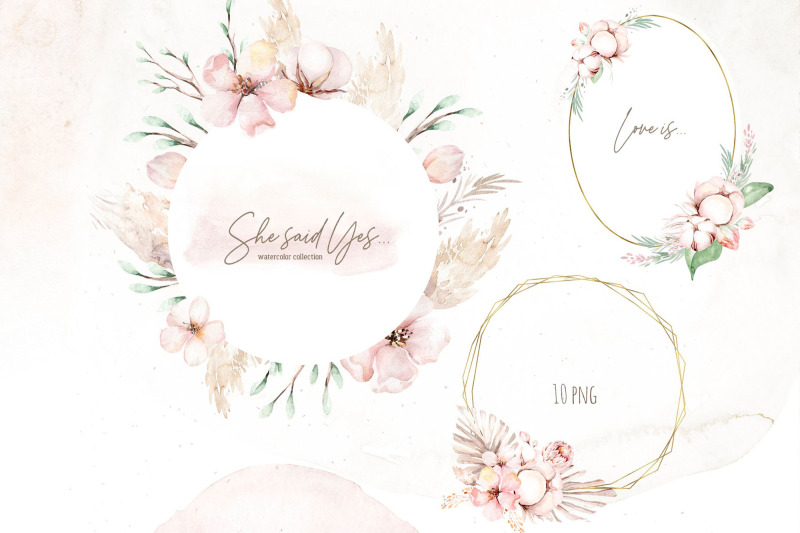 watercolor-blossom-cherry-orchid-frames-borders-png-clipart