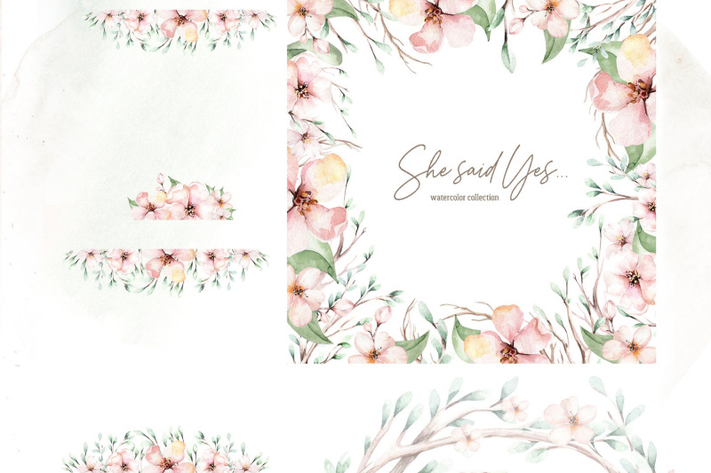 watercolor-blossom-frames-borders-png-clipart-spring-floral-frames