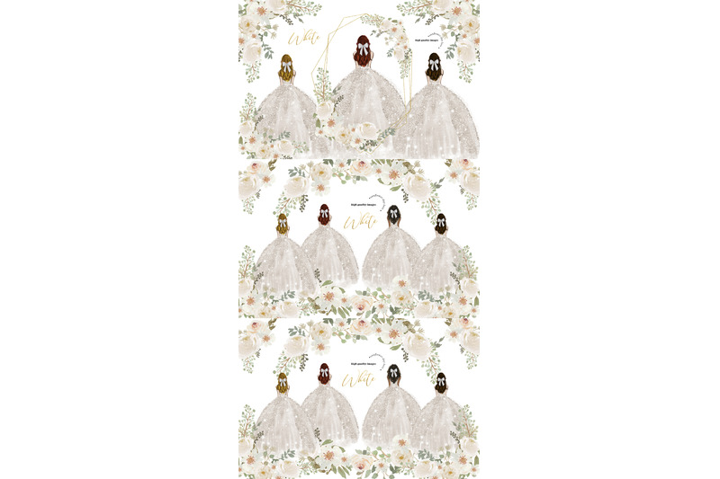 white-princess-dresses-clipart-silver-glitter