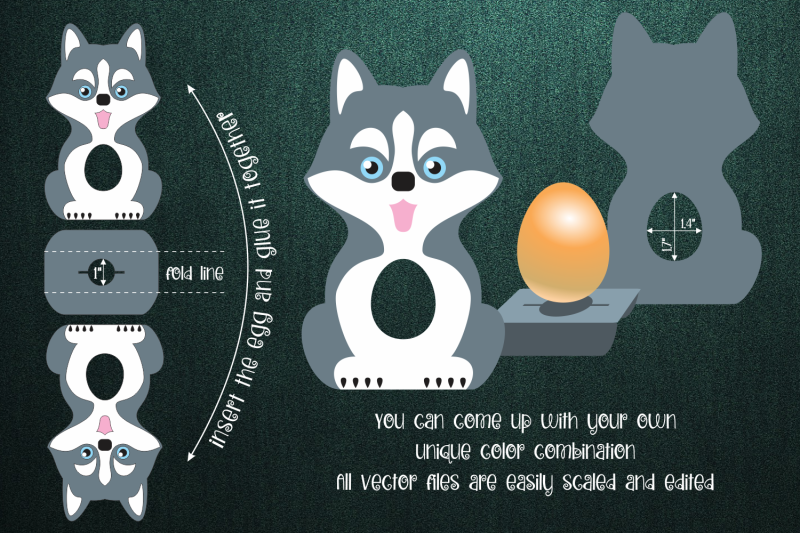 husky-dog-egg-holder-template-svg