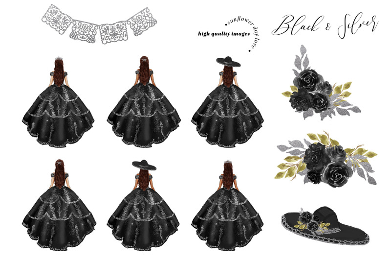 black-and-silver-princess-clipart-flowers-clipart