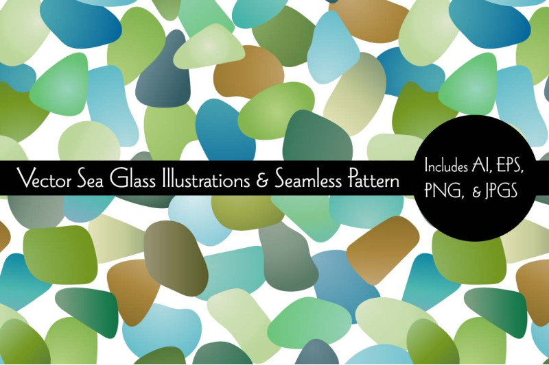 sea-glass-vectors-and-seamless-pattern
