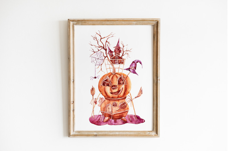 watercolor-halloween-cute-pumpkin-sublimation-clipart