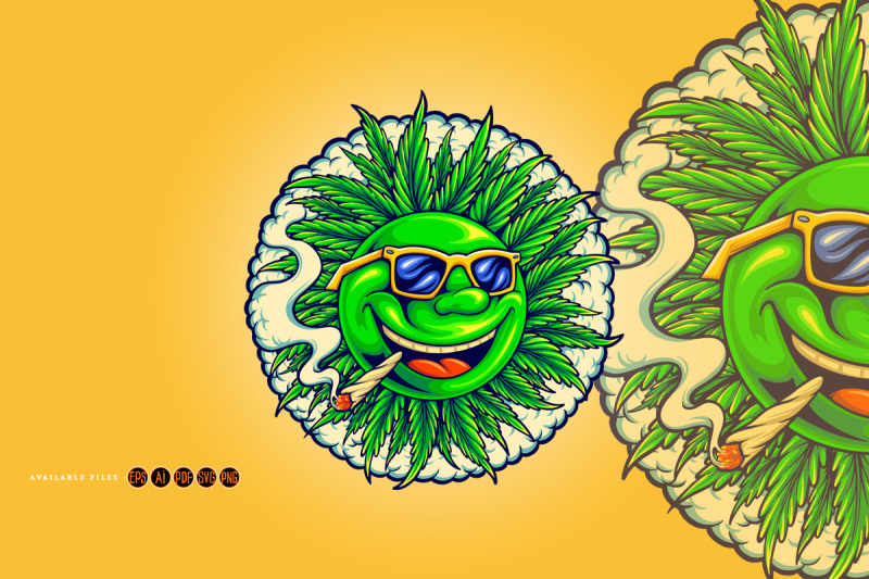 funny-smile-emoji-smoking-weed-illustrations
