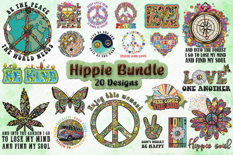 best-hippie-t-shirt-design-bundle