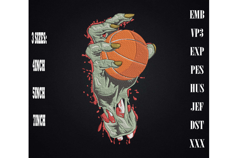 basketball-zombie-hand-embroidery-basketball-lover-gift