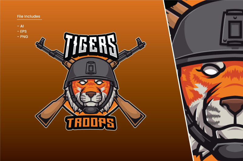 tigers-troops-logo-template