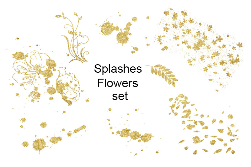 sublimation-background-frame-splashes-flower-png-gold