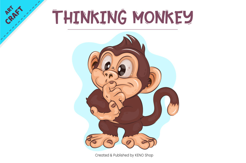 cartoon-thinking-monkey-crafting-sublimation