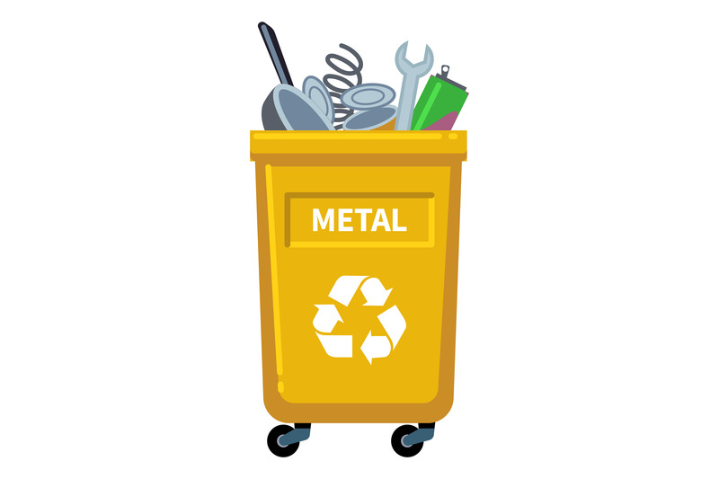 metal-recycling-trash-can-garbage-collecting-container