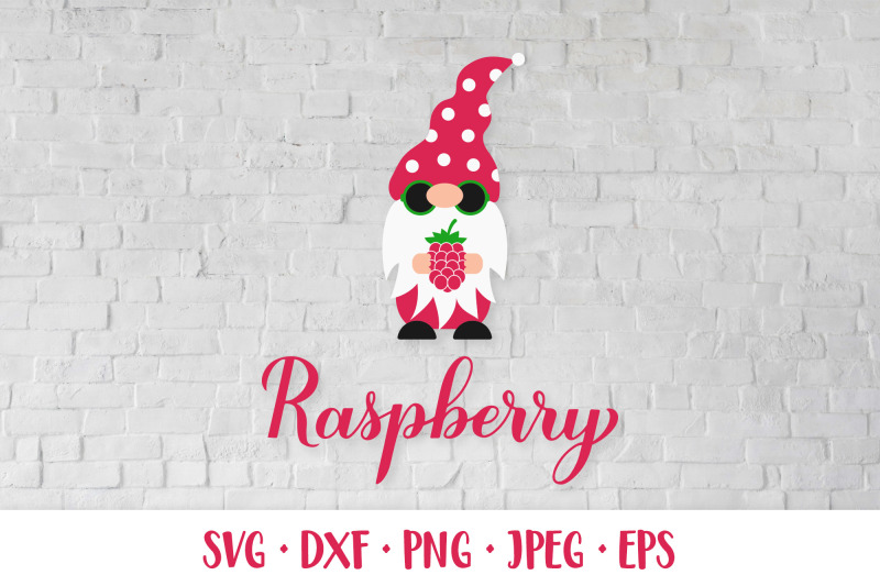 raspberry-svg-calligraphy-lettering-and-gnome-holding-berry