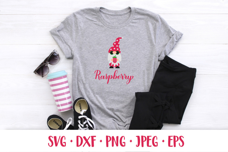 raspberry-svg-calligraphy-lettering-and-gnome-holding-berry