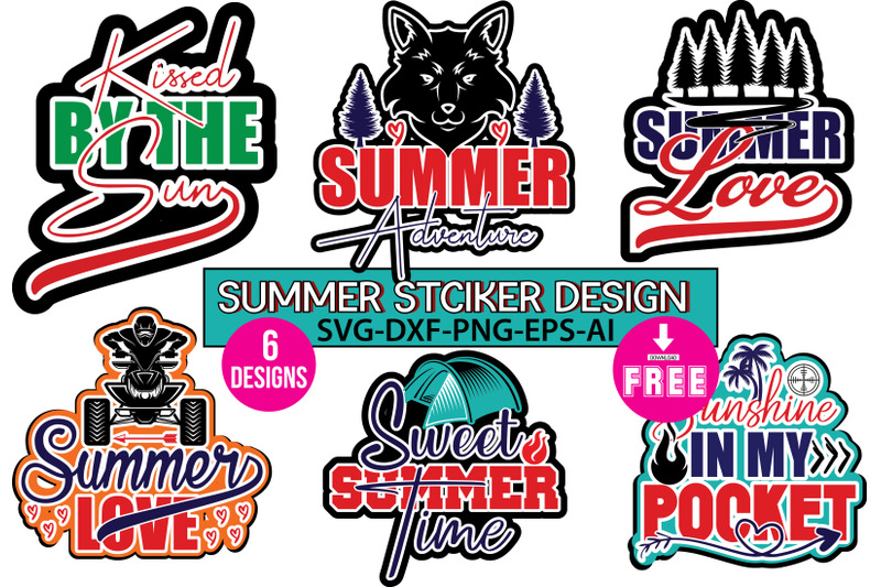 summer-svg-sticker-design