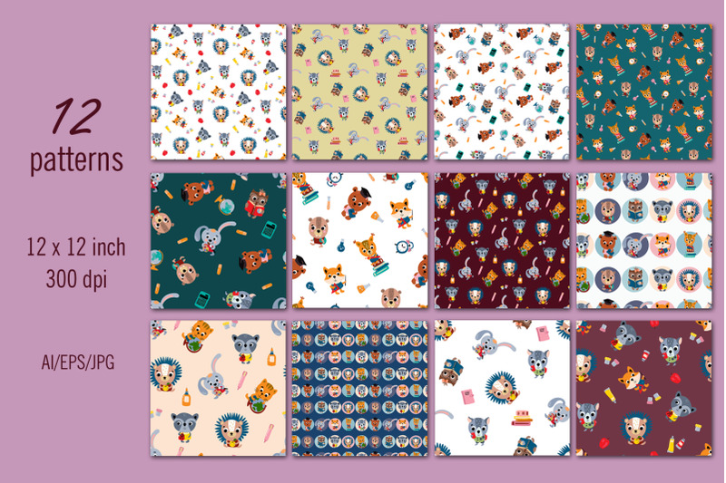 back-to-school-digital-paper-seamless-patterns