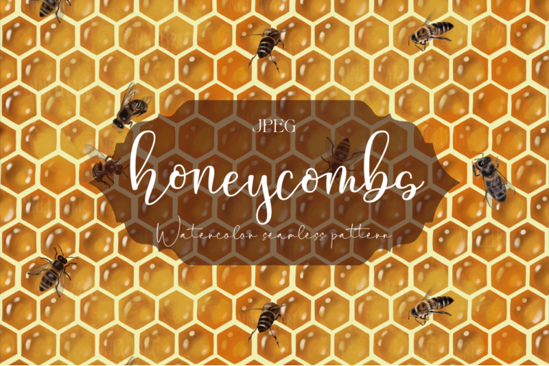 digital-paper-honeycombs-honey-and-bees-seamless-pattern-summer