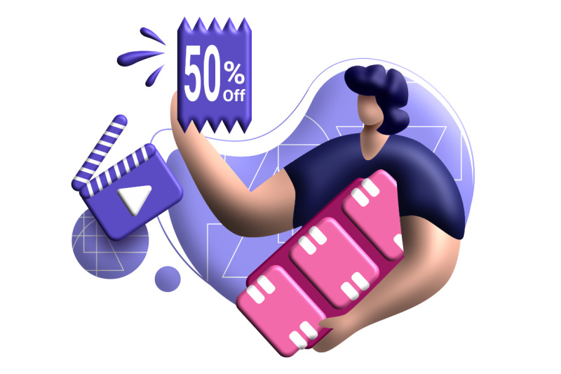 cashback-coupon-3d-rendering-illustration