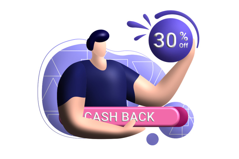 cashback-coupon-3d-rendering-illustration